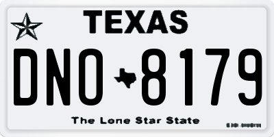 TX license plate DNO8179