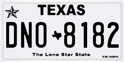 TX license plate DNO8182