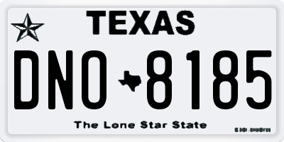TX license plate DNO8185