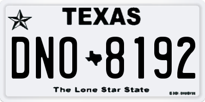 TX license plate DNO8192