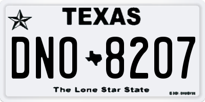 TX license plate DNO8207