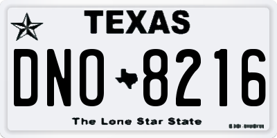 TX license plate DNO8216