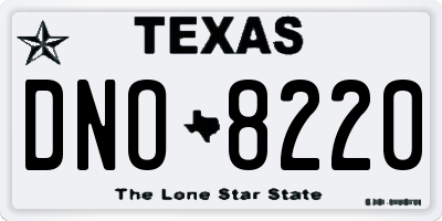 TX license plate DNO8220