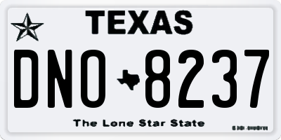 TX license plate DNO8237