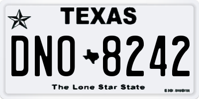 TX license plate DNO8242