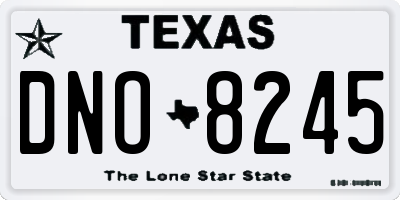 TX license plate DNO8245