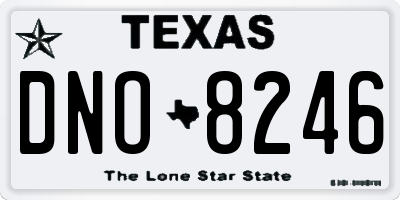 TX license plate DNO8246