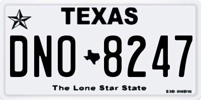 TX license plate DNO8247