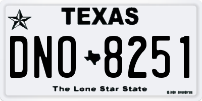 TX license plate DNO8251