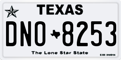 TX license plate DNO8253