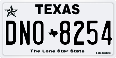 TX license plate DNO8254