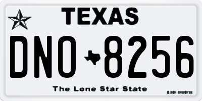 TX license plate DNO8256