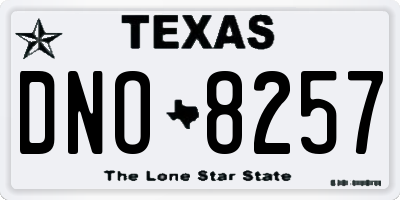 TX license plate DNO8257