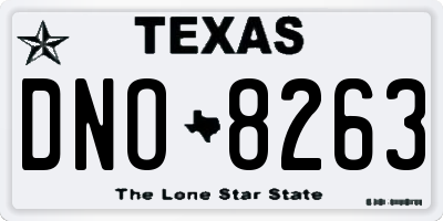 TX license plate DNO8263