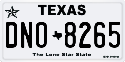 TX license plate DNO8265