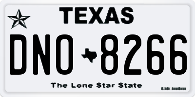 TX license plate DNO8266