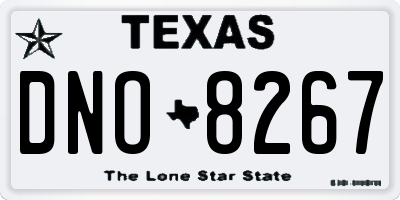 TX license plate DNO8267