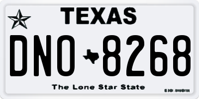 TX license plate DNO8268