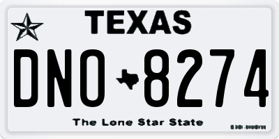 TX license plate DNO8274