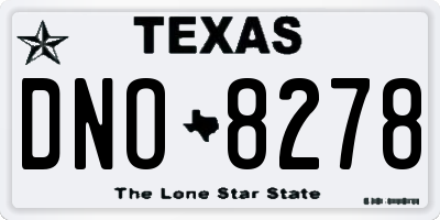 TX license plate DNO8278