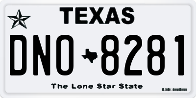 TX license plate DNO8281