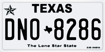 TX license plate DNO8286