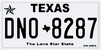 TX license plate DNO8287