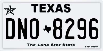 TX license plate DNO8296