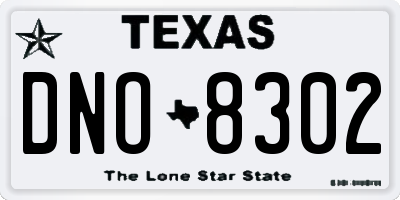 TX license plate DNO8302