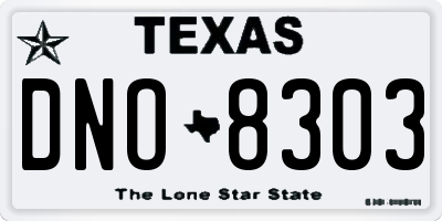 TX license plate DNO8303