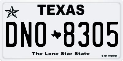 TX license plate DNO8305