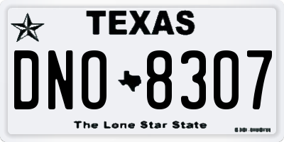 TX license plate DNO8307