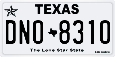 TX license plate DNO8310