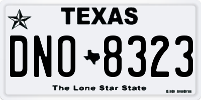 TX license plate DNO8323