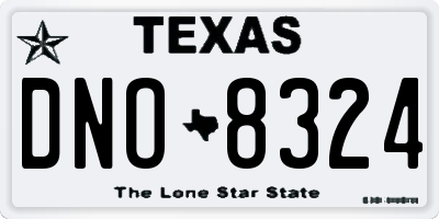 TX license plate DNO8324