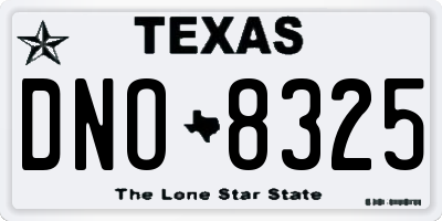 TX license plate DNO8325