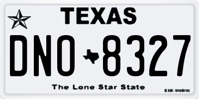 TX license plate DNO8327
