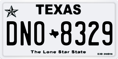 TX license plate DNO8329