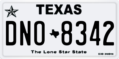 TX license plate DNO8342