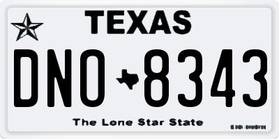 TX license plate DNO8343