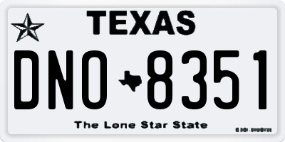 TX license plate DNO8351