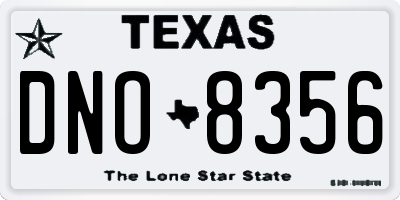 TX license plate DNO8356