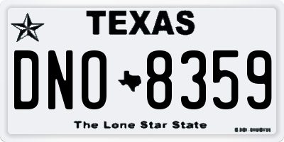 TX license plate DNO8359