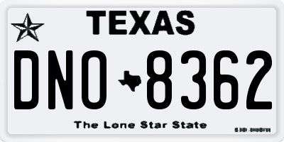 TX license plate DNO8362