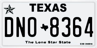 TX license plate DNO8364