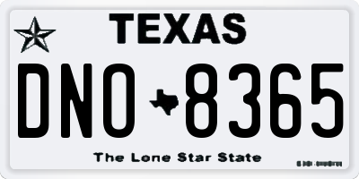 TX license plate DNO8365
