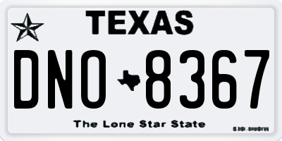 TX license plate DNO8367
