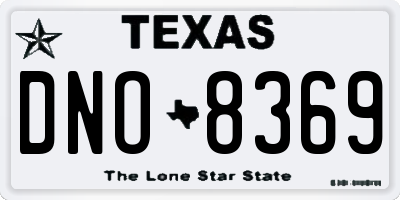 TX license plate DNO8369