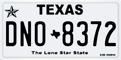 TX license plate DNO8372
