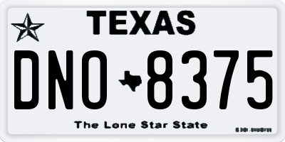 TX license plate DNO8375